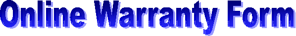 Online Warranty Form 